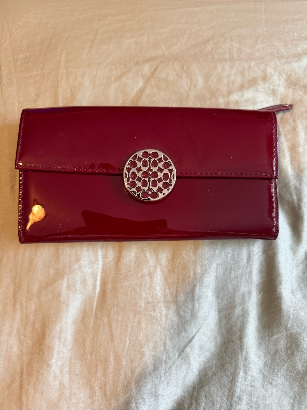 Coach Alexandra patent leather wallet